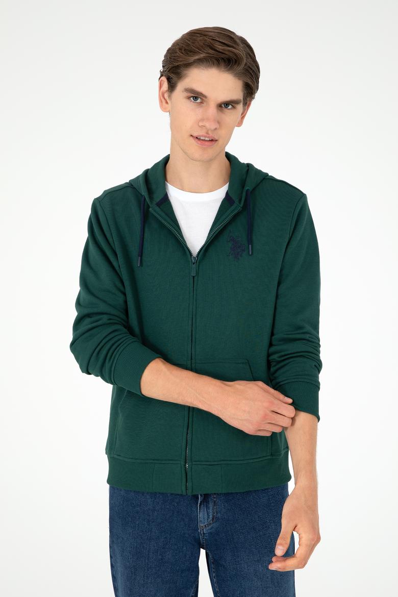 Erkek Koyu Yeşil Örme Hırka - 50295147086