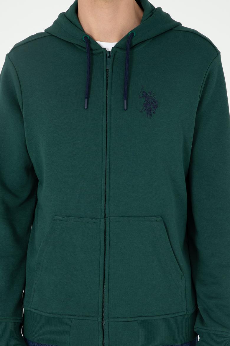 Erkek Koyu Yeşil Örme Hırka - 50295147086