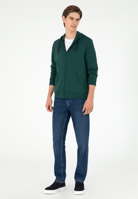 Erkek Koyu Yeşil Örme Hırka - 50295147086