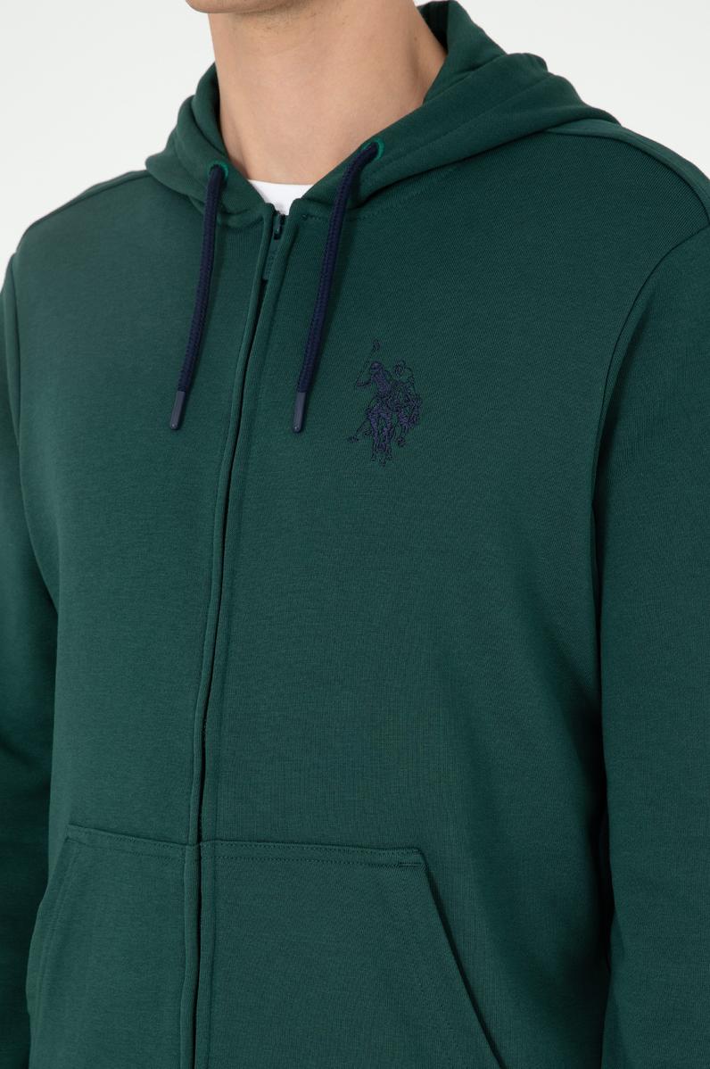 Erkek Koyu Yeşil Örme Hırka