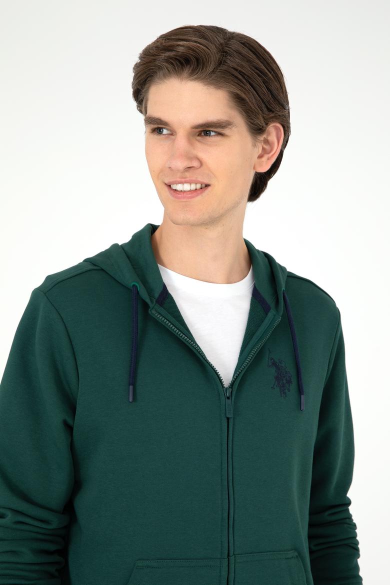 Erkek Koyu Yeşil Örme Hırka - 50295147086