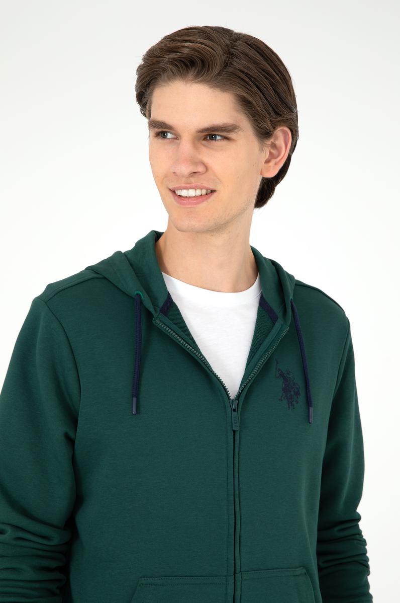 Erkek Koyu Yeşil Örme Hırka