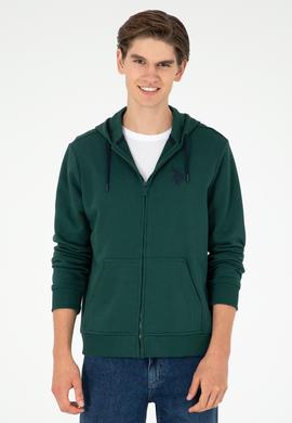 Erkek Koyu Yeşil Örme Hırka - 50295147086