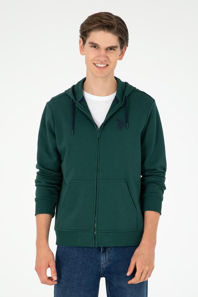 Erkek Koyu Yeşil Örme Hırka