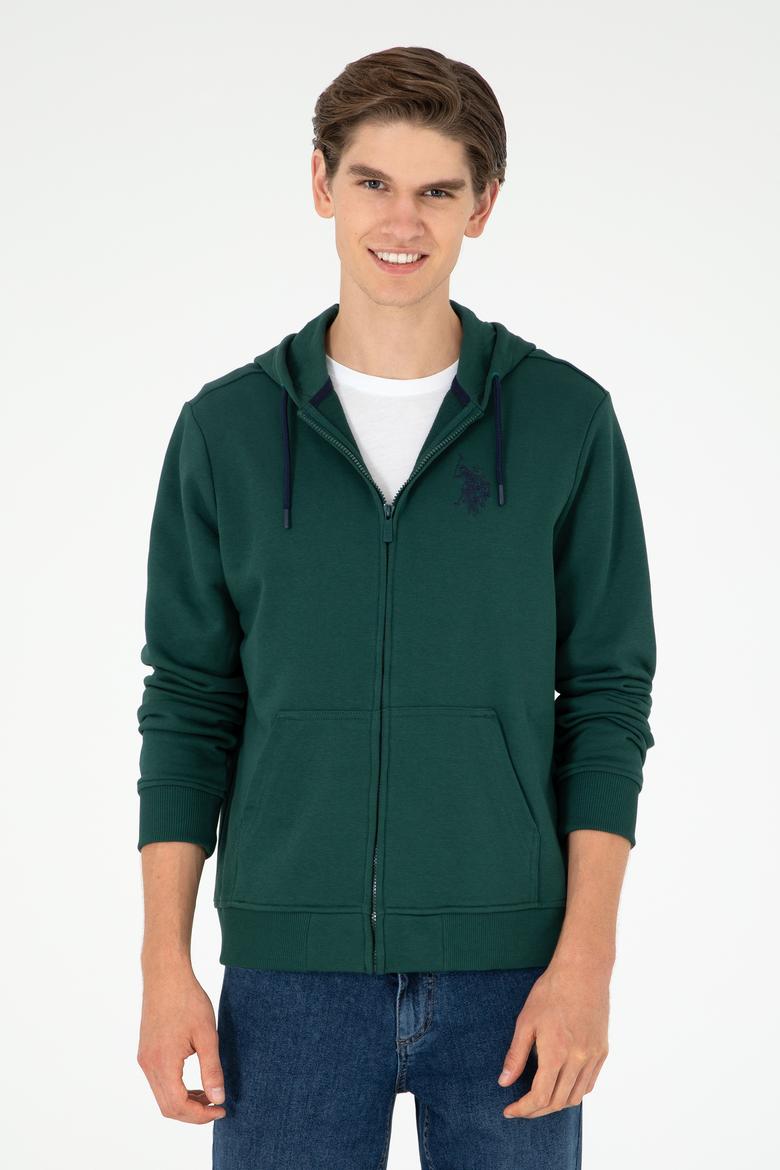 Erkek Koyu Yeşil Örme Hırka