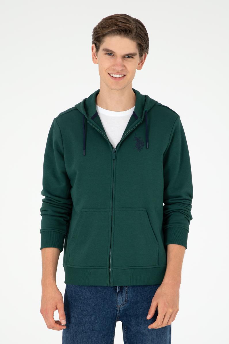 Erkek Koyu Yeşil Örme Hırka