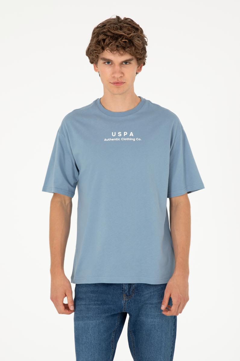 Erkek Comfort Fit Bisiklet Yaka İndigo Tişört