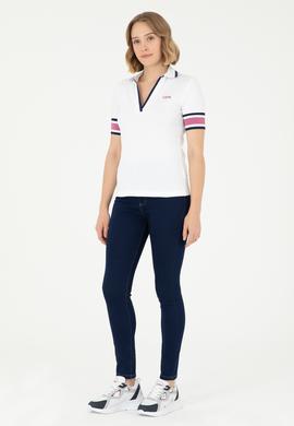 Kadın Beyaz V Yaka Tişört - 50296155006