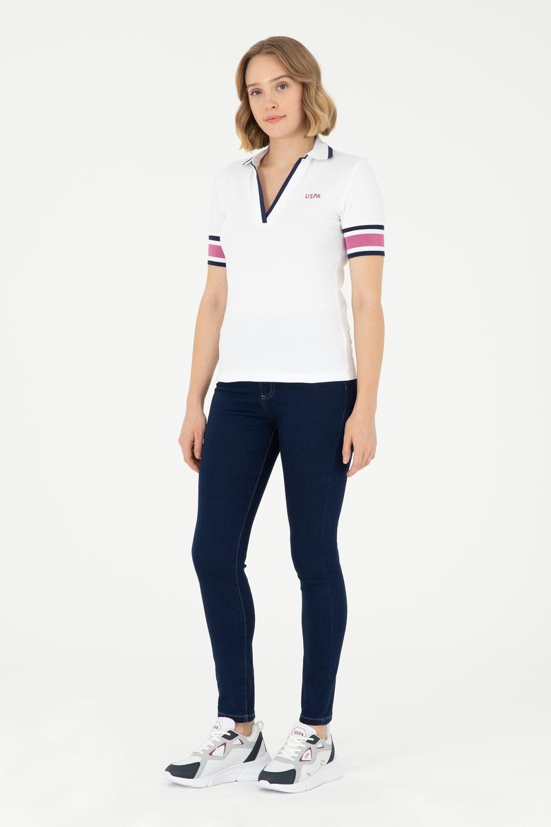 Kadın Beyaz V Yaka Tişört - 50296155006