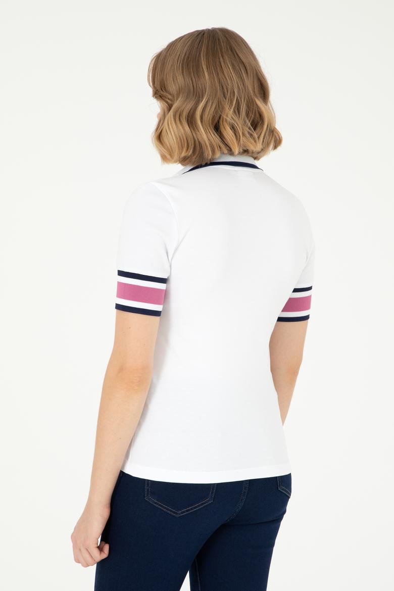 Kadın Beyaz V Yaka Tişört - 50296155006