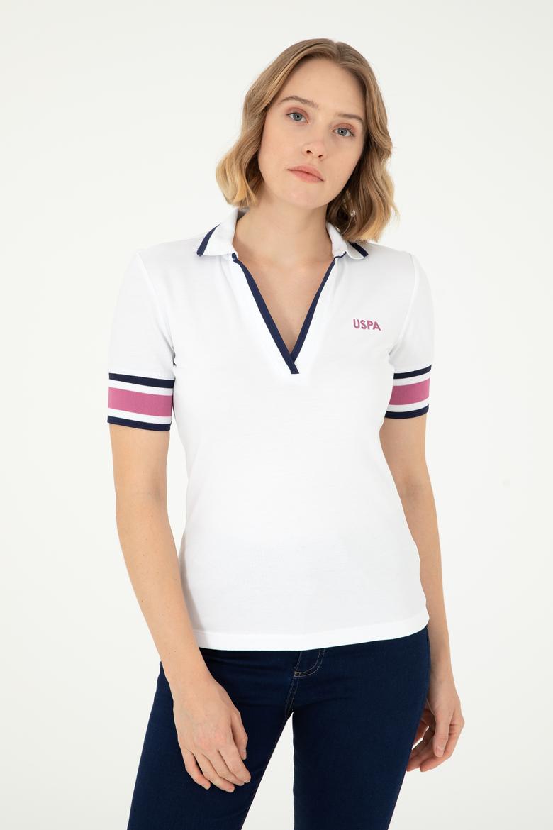 Kadın Beyaz V Yaka Tişört - 50296155006