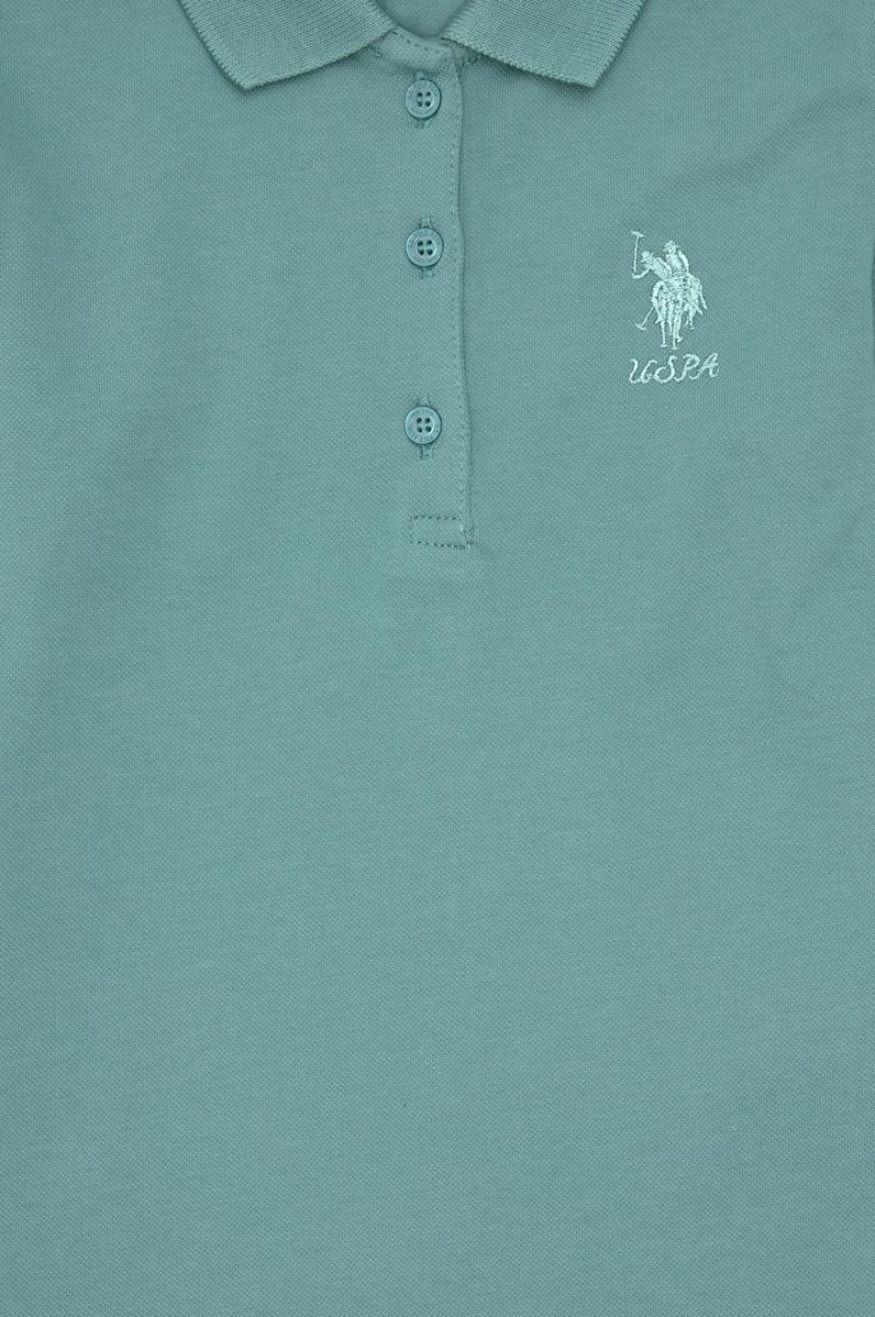 Kız Çocuk Mint Polo Yaka Basic Sweatshirt