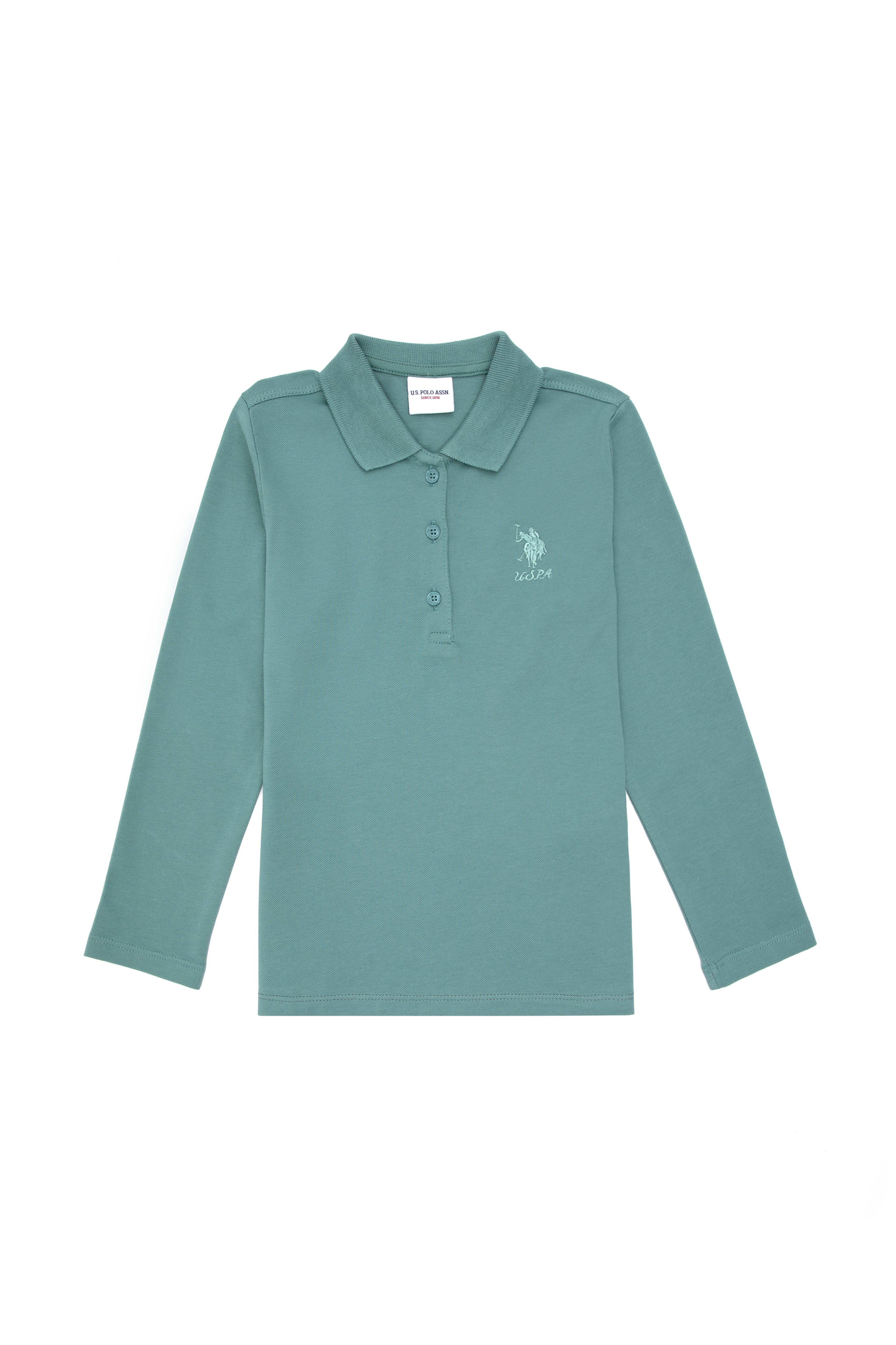 Kız Çocuk Mint Polo Yaka Basic Sweatshirt - Image 3