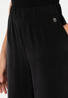 Siyah Yüksek Bel Kupro Kumaş Loose Fit Pantolon - 50291295003