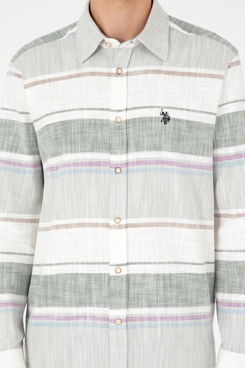 Erkek Haki Uzun Kollu Gömlek - 50298064035