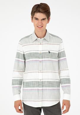 Erkek Haki Uzun Kollu Gömlek - 50298064035