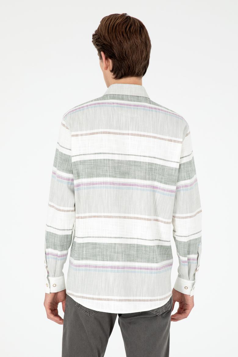 Erkek Haki Uzun Kollu Gömlek - 50298064035