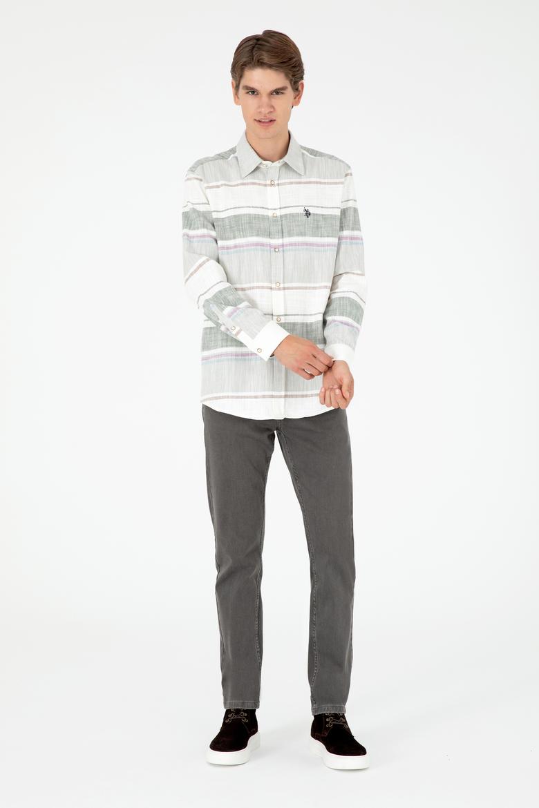 Erkek Haki Uzun Kollu Gömlek - 50298064035