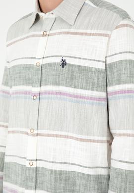 Erkek Haki Uzun Kollu Gömlek - 50298064035