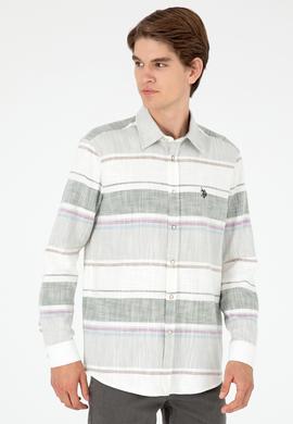 Erkek Haki Uzun Kollu Gömlek - 50298064035