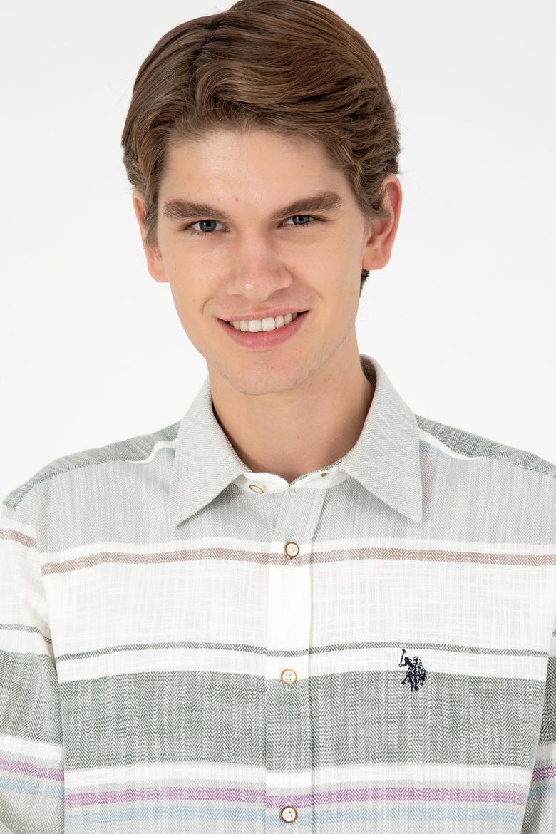 Erkek Haki Uzun Kollu Gömlek - 50298064035