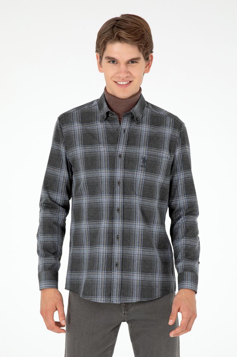 Erkek Antrasit Uzun Kollu Gömlek