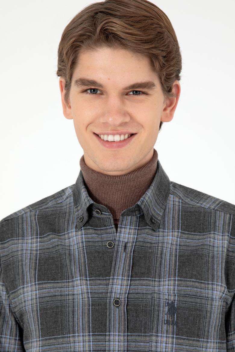 Erkek Antrasit Uzun Kollu Gömlek - 50292319002