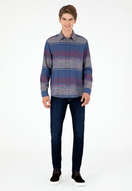 Erkek Lacivert Uzun Kollu Gömlek - 50298064026