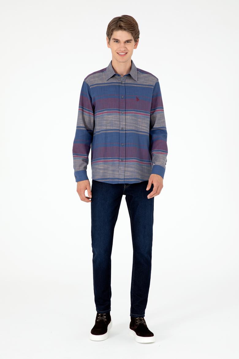 Erkek Lacivert Uzun Kollu Gömlek - 50298064026