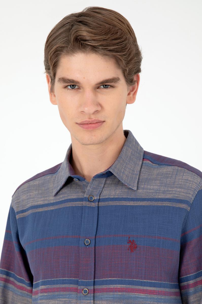 Erkek Lacivert Uzun Kollu Gömlek