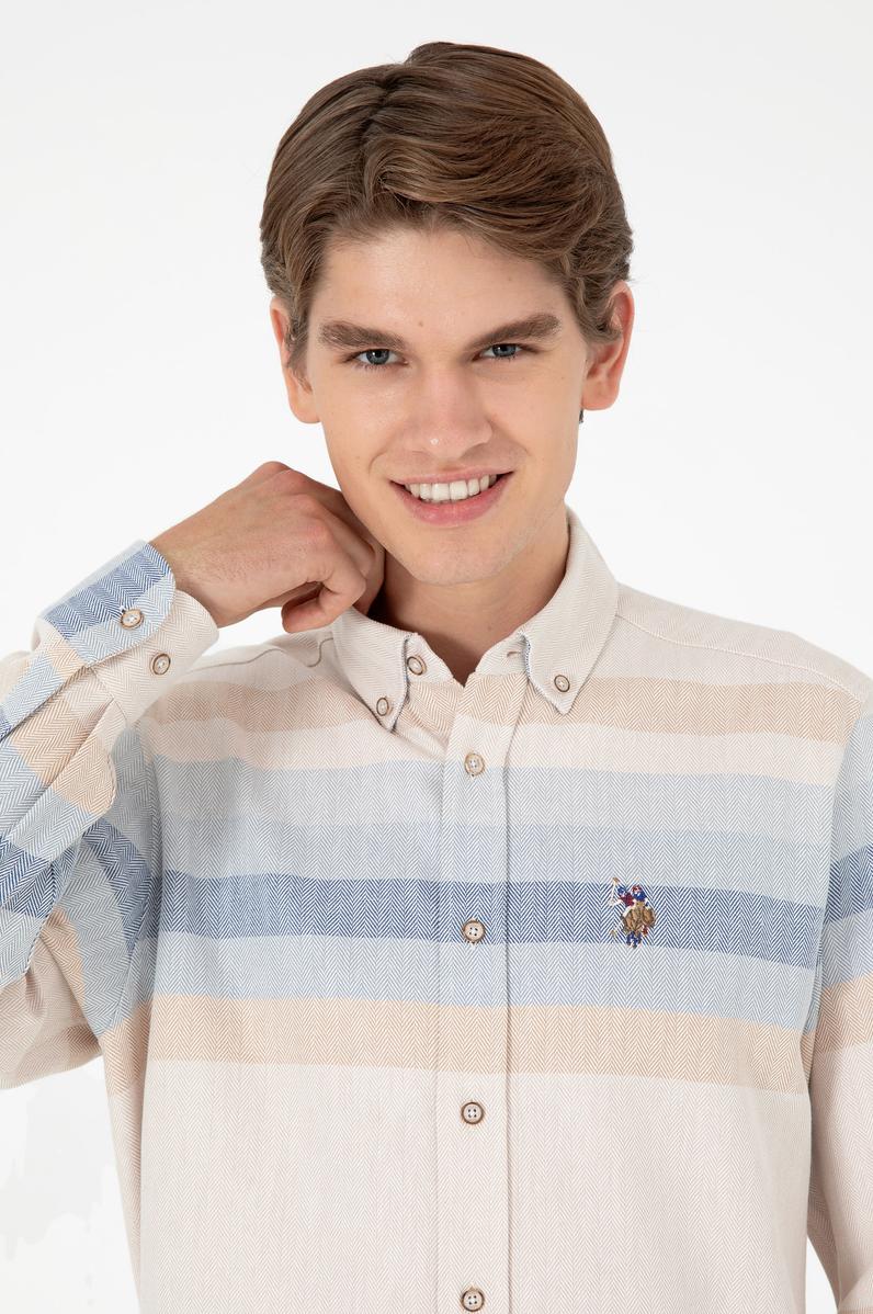 Erkek Camel Uzun Kollu Gömlek