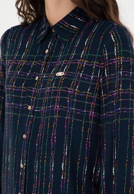 Kadın Lacivert Uzun Kollu Gömlek - 50289840004