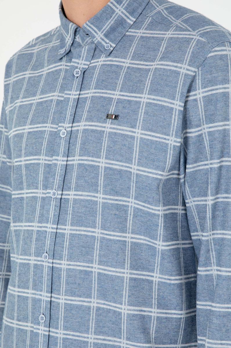 Erkek Açık Mavi Uzun Kollu Gömlek