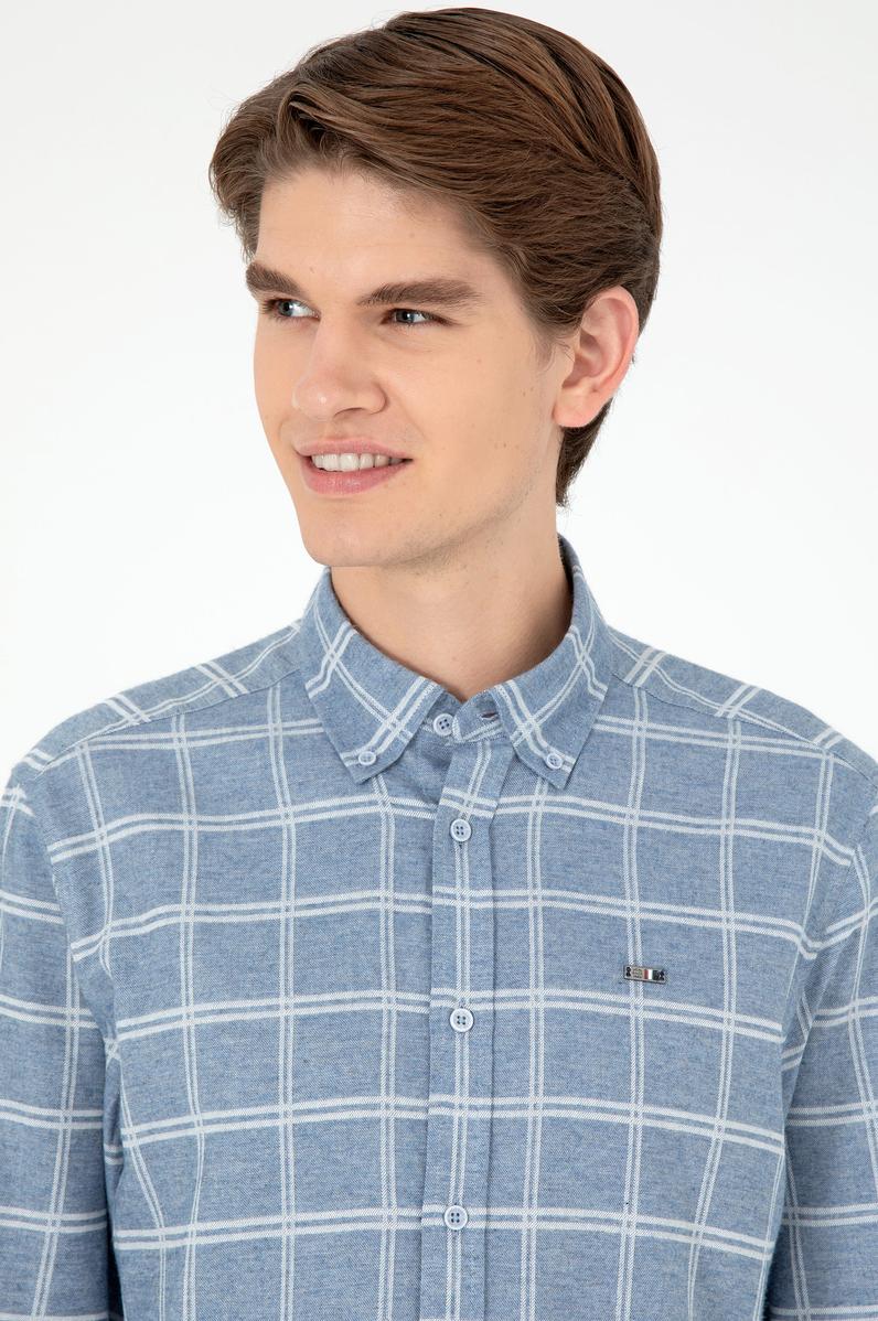 Erkek Açık Mavi Uzun Kollu Gömlek
