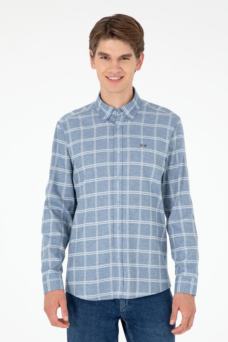 Erkek Açık Mavi Uzun Kollu Gömlek