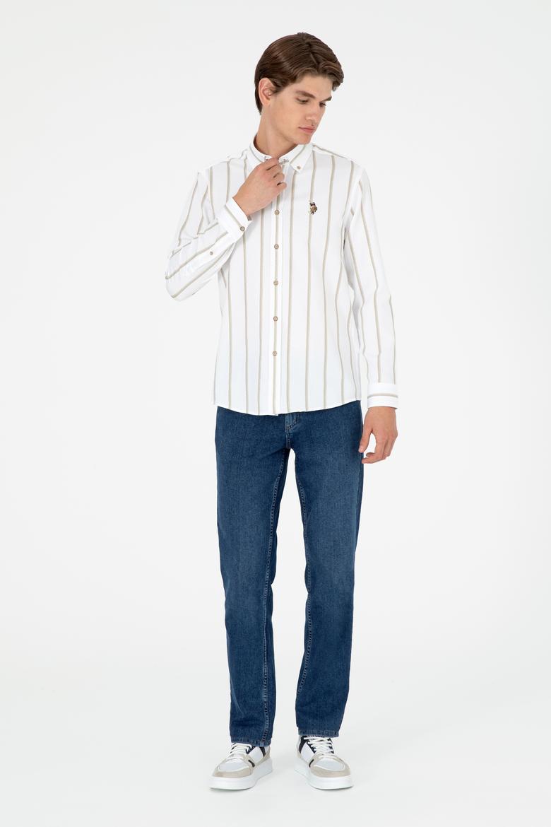 Erkek Açık Haki Uzun Kollu Gömlek - 50292089015