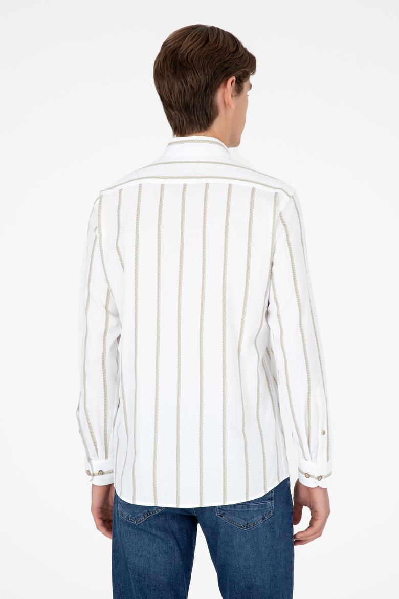 Erkek Açık Haki Uzun Kollu Gömlek - 50292089015