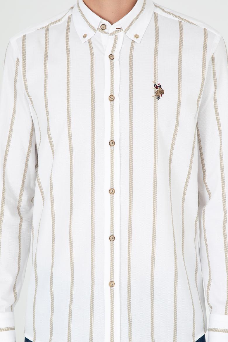 Erkek Açık Haki Uzun Kollu Gömlek - 50292089015