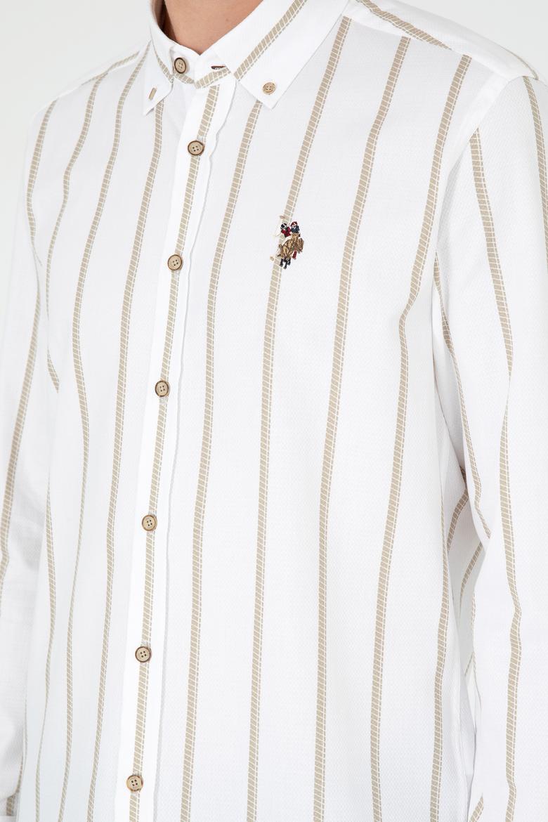 Erkek Açık Haki Uzun Kollu Gömlek - 50292089015