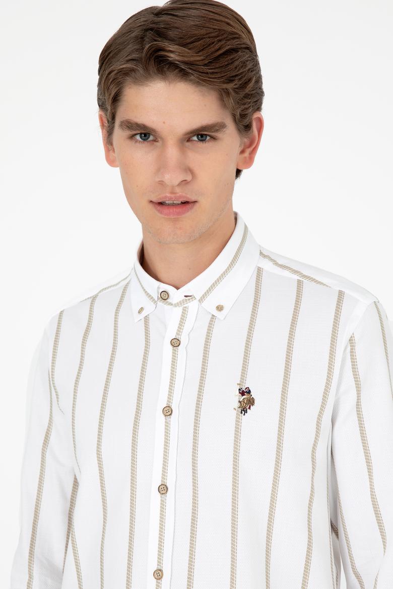 Erkek Açık Haki Uzun Kollu Gömlek - 50292089015