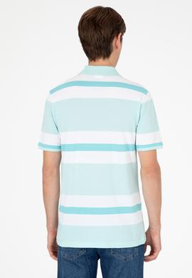 Erkek Regular Fit Polo Yaka Su Yeşili Tişört - 50282026021