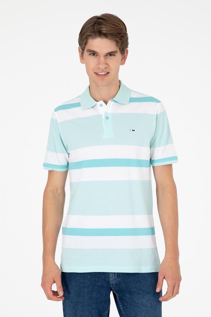 Erkek Regular Fit Polo Yaka Su Yeşili Tişört
