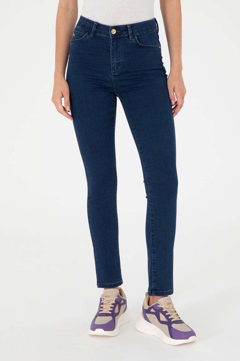 Kadın Koyu Mavi Jean Pantolon