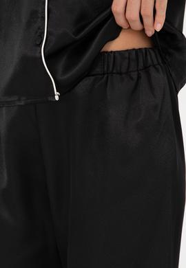 Siyah Saten Pijama Takımı - 50303949024