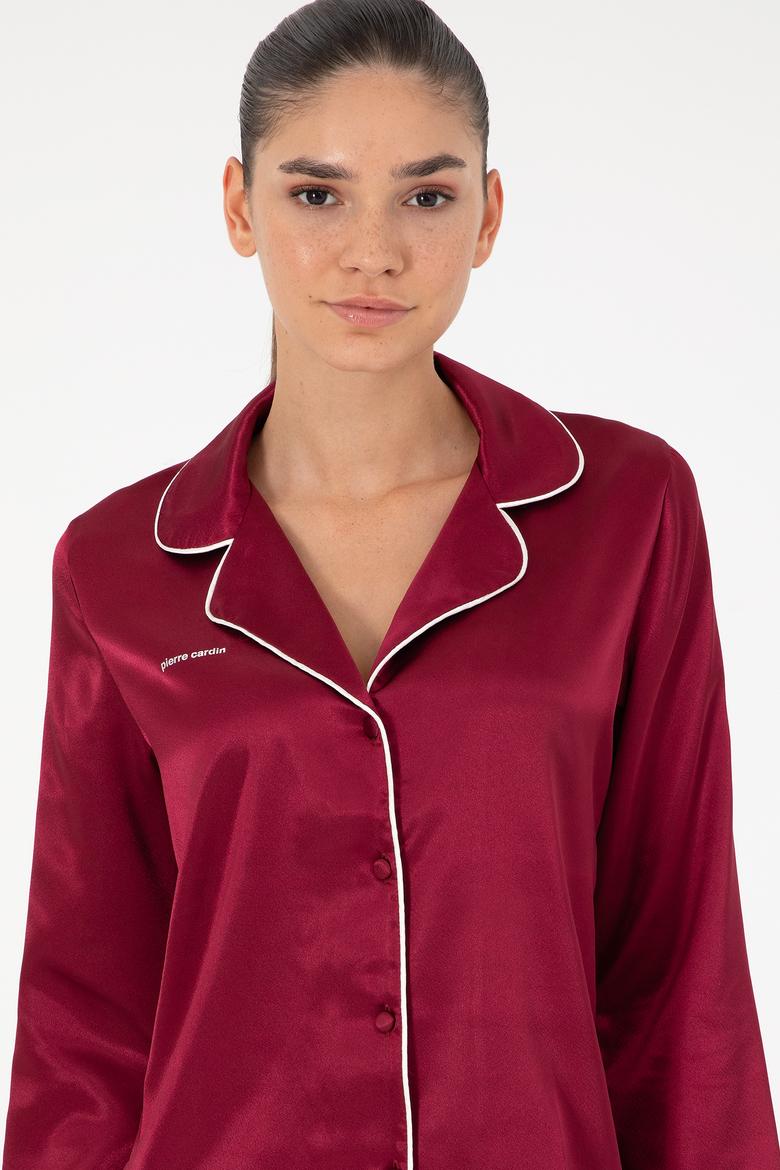 Bordo Saten Pijama Takımı - 50303949019