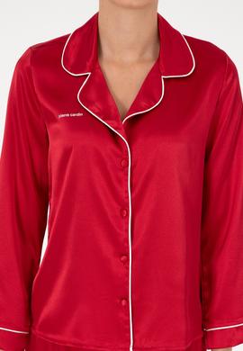 Kırmızı Saten Pijama Takımı - 50303949003