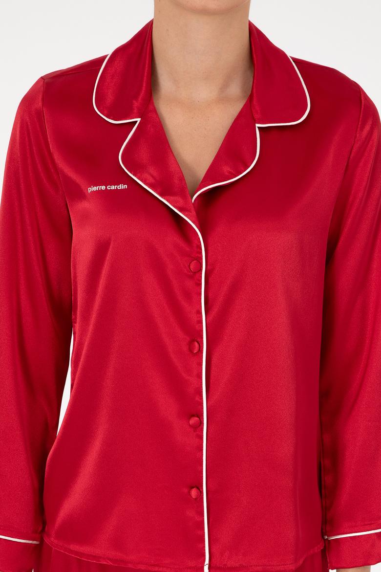 Kırmızı Saten Pijama Takımı - 50303949003