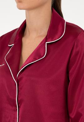 Bordo Saten Pijama Takımı - 50303949019