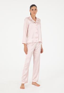 Pudra Saten Pijama Takımı - 50303949023