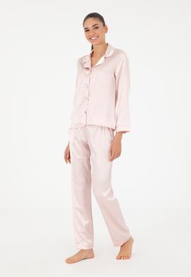 Pudra Saten Pijama Takımı - 50303949023